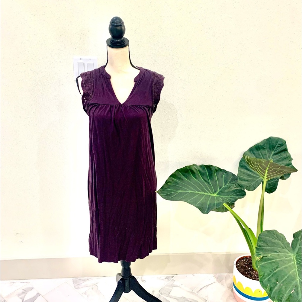 Loft Small Cotton Dress -Deep Purple